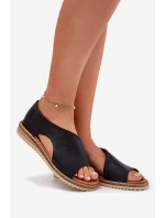 Skórzane Sandały Damskie Artiker 46C1016 Czarne