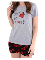 Dámske pyžamo 01/239 šedé s medveďom - Karol