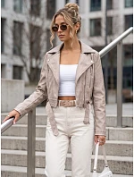 Dámska bunda v štýle Ramones s koženým opaskom, béžová, FashionStreet TY5719 Dámska bunda v štýle Ramones s koženým opaskom, béžová, FashionStreet TY5719