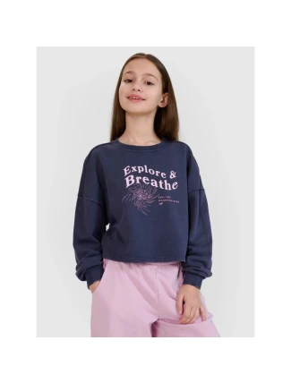 Dievčenská mikina bez kapucne 4F 4FJWSS25TSWSF1483-22S