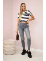 Grafitové džínsové nohavice