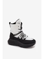 Dámske snežnice Big Star so zipsom - White/Black
