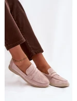 Dámské mokasyny z eko semiše Špinavě růžová Renelia