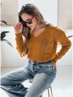 Dámsky sveter DARIA mustard FashionStreet MY1727