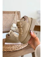 Detské tenisky vyhrievaný plyšový kožuch Beige Mireen Detské tenisky vyhrievaný plyšový kožuch Beige Mireen