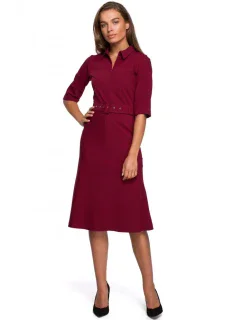 S231 Límec dresu s opaskom so sponou - bordový