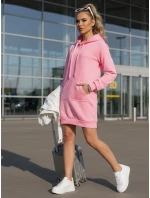 Dámska dlhá mikina s kapucňou oversize TIMMY pink FashionStreet EY1939 Dámska dlhá mikina s kapucňou oversize TIMMY pink FashionStreet EY1939