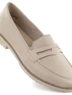 Dámske kožené mokasíny lords beige Rieker 75300-63