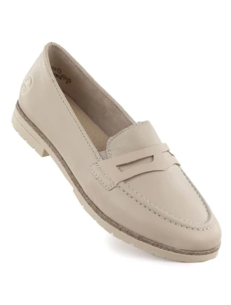 Dámske kožené mokasíny lords beige Rieker 75300-63 Dámske kožené mokasíny lords beige Rieker 75300-63