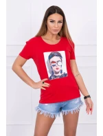 Blúzka so ženskou grafikou červená