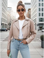 Dámska kožená bunda BADEN TY4336 béžová – FashionStreet Dámska kožená bunda BADEN TY4336 béžová – FashionStreet