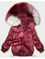 Krátka bunda oversize bordová (H-1109-25) Krátka bunda oversize bordová (H-1109-25)