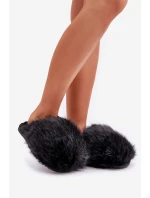 Futrzane Kapcie Damskie Czarne Wladisa