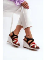 Čierne sandále na klinoch Ellen Strappy