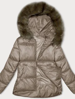 Dámska bunda bomber béžová S'west (B8190-12)