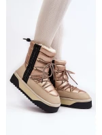 Śniegowce Damskie Na Grubej Podeszwie Wegańskie D.Franklin DFSH371006 Beżowe