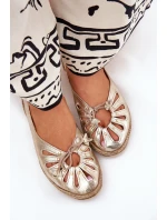 Płaskie Baleriny Z Naturalnej Skóry Zazoo 10179 Złote