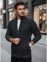 Pánsky sveter bez zipsu tmavosivý FashionStreet WX2252z