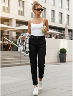 Dámske džínsy s vysokým pásom mom fit black FashionStreet UY2954