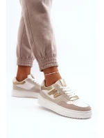 Damskie Niskie Sneakersy Beżowe Regines