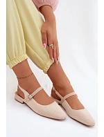 Materiálové Dámské Baleríny S Páskem Selrene