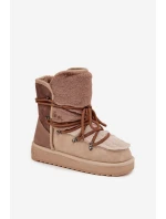 Dámske snehové topánky s kožušinou DFSH370012 Beige - DFranklin