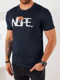 Pánske tmavomodré tričko s potlačou FashionStreet RX5358