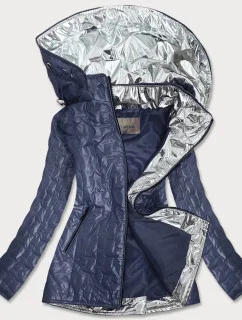 Svetlo modrá dámska bunda s ozdobnými vsadkami (MM50)