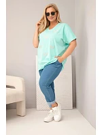 Dámska bavlnená blúzka s motýľmi Mint Dámska bavlnená blúzka s motýľmi Mint