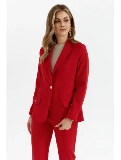 K141 Sako s dvojitým vreckom a klopou - červené