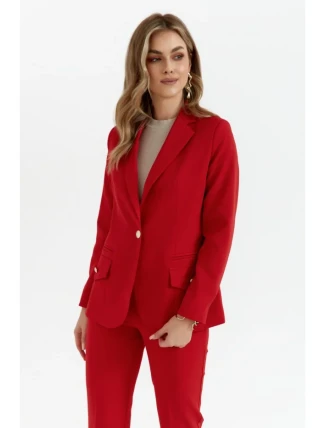 K141 Sako s dvojitým vreckom a klopou - červené