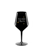 MILUJI VÁNOCE A TAKY VÍNO - černá nerozbitná sklenice na víno 470 ml MILUJI VÁNOCE A TAKY VÍNO - černá nerozbitná sklenice na víno 470 ml