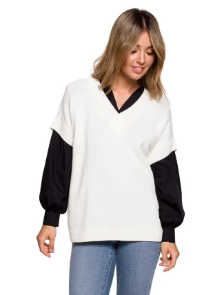 Dámska vesta BK076 ecru - BEwear Dámska vesta BK076 ecru - BEwear