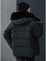 LUNAVI dámska zimná bunda prešívaná s kožušinou čierna FashionStreet TY4667