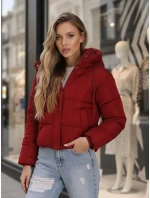 Dámska krátka zimná prešívaná bunda bordová FashionStreet TY5407