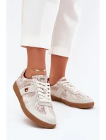 Sneakersy Damskie Daniel Lopez Just Dare SS2D4032 Zwierzęcy Wzór Beżowe