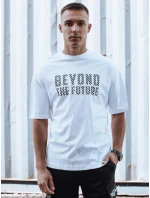 Pánske bavlnené tričko s potlačou biele FashionStreet RX5527