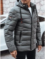 Pánska prešívaná zimná bunda s kapucňou FashionStreet graphite TX5057