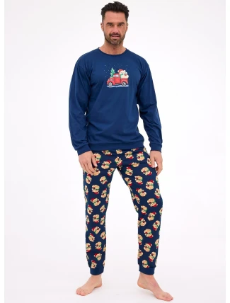 Cornette pyžamo 115/290 Teddy 2 dĺžka/r Vianoce S-2XL pánske