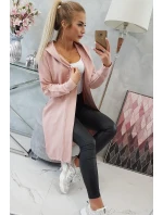 Pláštenka oversize s potlačou tmavo púdrovo ružová