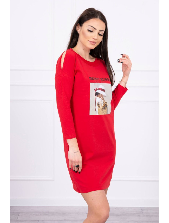 Šaty s potlačou koša červené
