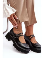 Damskie Półbuty Na Niskim Obcasie Czarne Saviwa