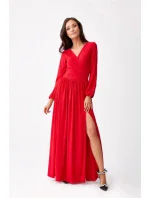 Dlhé šaty SUK0420 188244 červené - Roco Fashion
