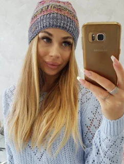 Fleecová čiapka Patrycja K254 fialová+modrá