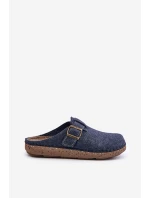 Kapcie Męskie Z Klamrą Klapki Profilaktyczne Inblu MT000012 Granatowe