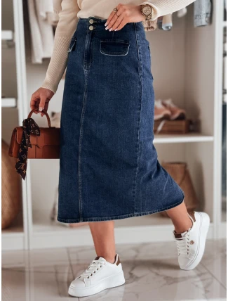 Dámska džínsová maxi sukňa s rozparkom BLUEVIC modrá FashionStreet CY0486