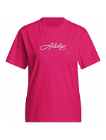 Dámske grafické tričko adidas Cursive Wordmark fuchsia KT2611