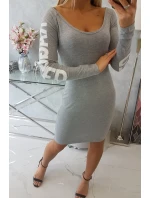 Handrové šedé melanžové šaty