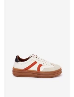 Sneakersy Damskie Na Platformie Beżowe Tolianna