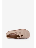 Kožené semišové dámské polobotky Zazoo N1271 světle béžové Kožené semišové dámské polobotky Zazoo N1271 světle béžové